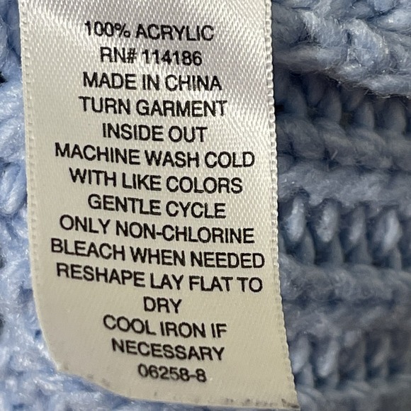 A.n.a. Chunky Knit Sweater Blue Turtleneck Minimalist Homey Costal  Cozy Size L - Picture 7 of 8